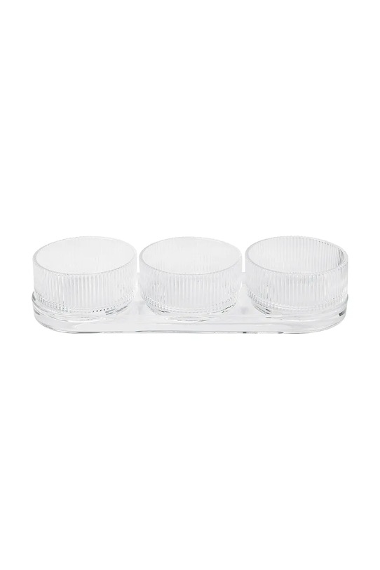 Stelton zestaw miseczek do serwowania z podstawką Pilastro 3-pack transparentny X.512