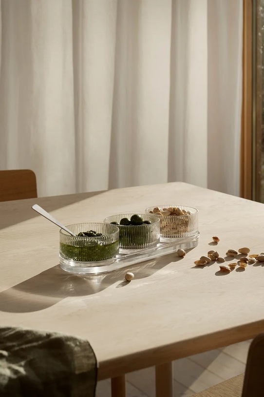 Stelton zestaw miseczek do serwowania z podstawką Pilastro 3-pack X.512 transparentny AA00