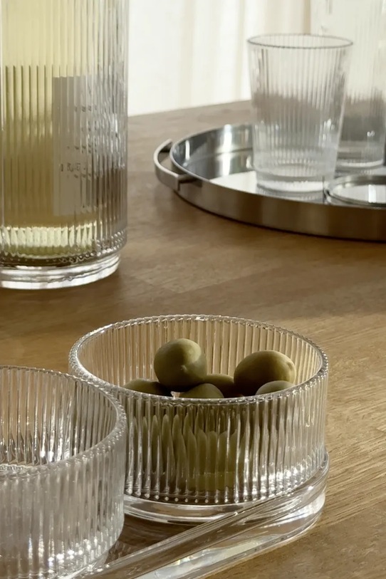 Kuchnia i bar Stelton zestaw miseczek do serwowania z podstawką Pilastro 3-pack X.512 transparentny