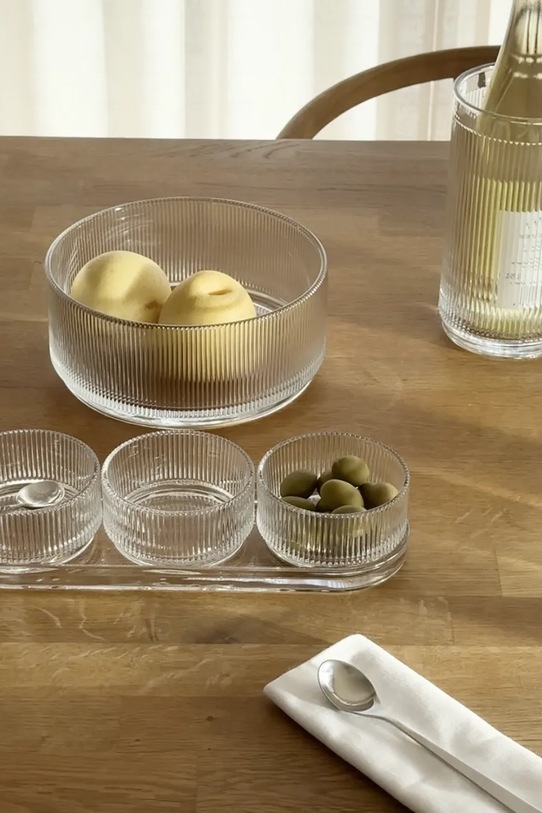 Stelton zestaw miseczek do serwowania z podstawką Pilastro 3-pack X.512 transparentny