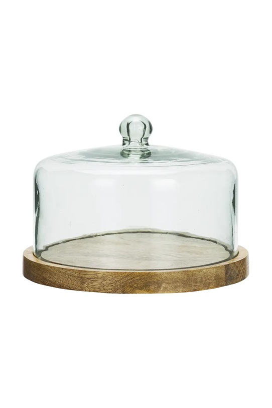 Madam Stoltz patera z kloszem 27 x 20 cm beżowy EV.31373