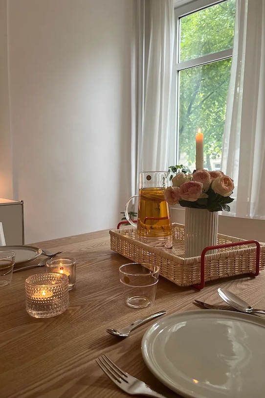 Hübsch taca dekoracyjna Splint 42 x 27 x 10 cm 991913 czerwony