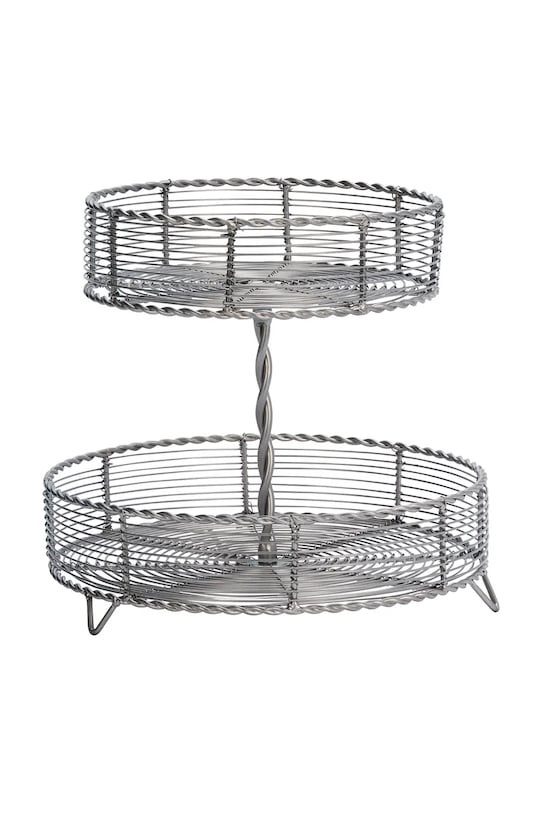 Madam Stoltz etażerka z żelaza 25 x 23 cm szary 37542ST