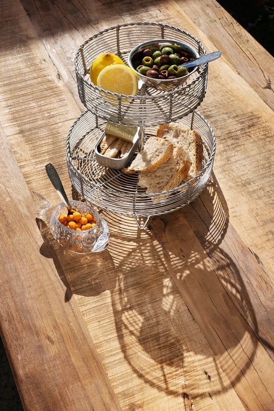 Madam Stoltz etażerka z żelaza 25 x 23 cm 37542ST szary AA00