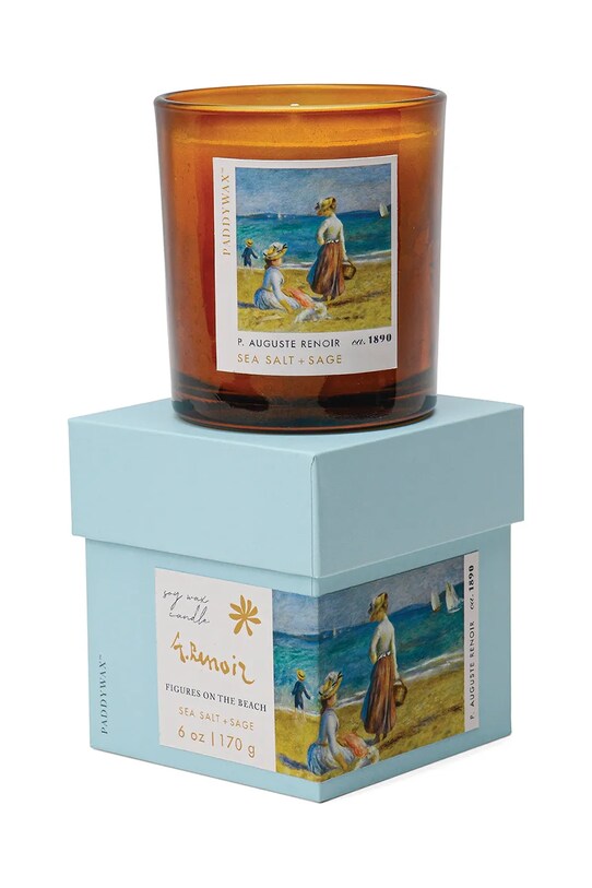 Vonná sójová sviečka Paddywax Impressionist, Renoir ' Figures on the Beach' 170 g IMP0605EU hnedá AA00