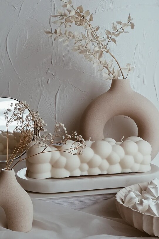 Dekorativní svíčka Temida Cloud 1060 g béžová 5908451651084