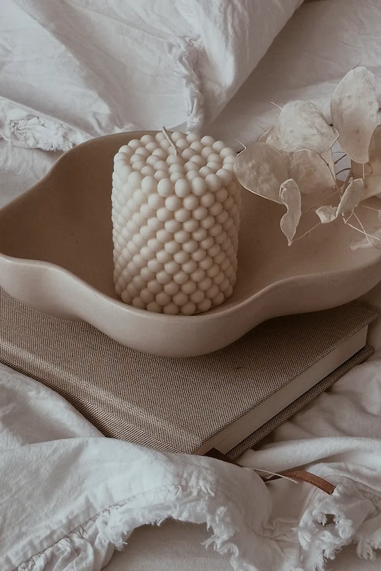 Διακοσμητικό κερί Temida Cube Bubble 200 g μπεζ 5908451651176