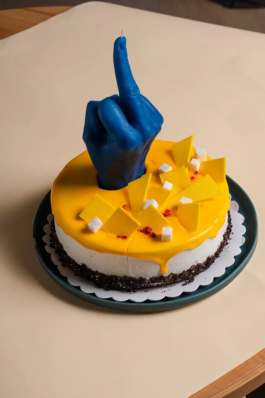 CandleHand świeca dekoracyjna F*ck you 380 g fck.blue niebieski