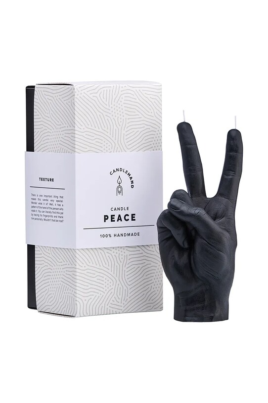 Домашно СПА Декоративна свещ CandleHand Peace 360 g vic.black черен