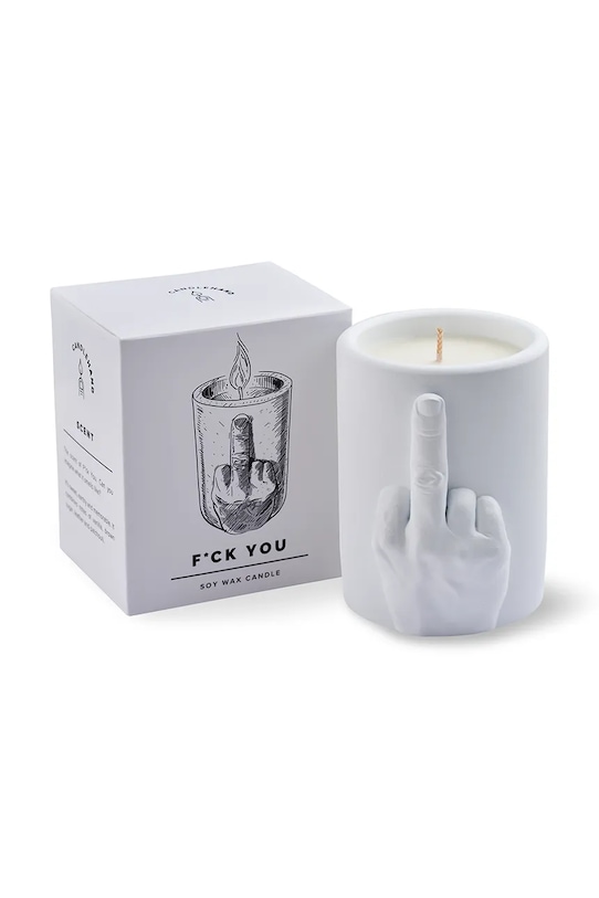 CandleHand świeca zapachowa sojowa F*ck you 260 g jar.fck biały AA00