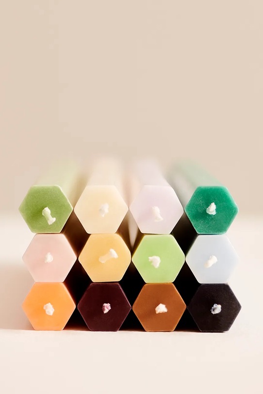 HAY set de lumânări Hexagon Candle 2,2 x 24 cm 4-pack AE730.F444 verde AA00