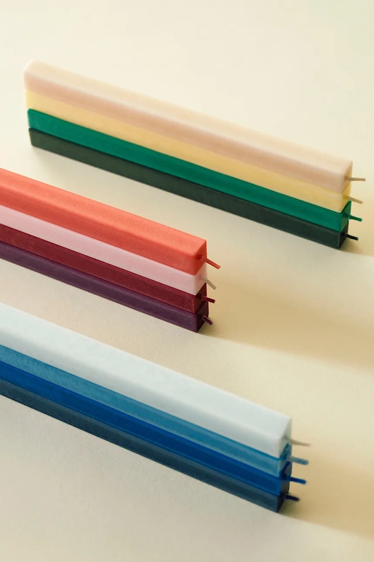 Набір свічок HAY Square Candle 2,2 x 24 cm 4-pack AE729.F444 зелений AA00