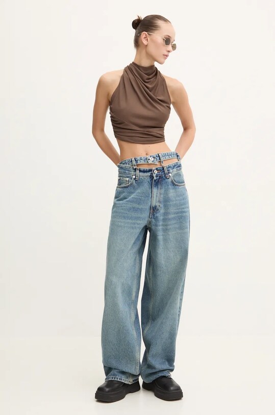 Džíny Y/Project EVERGREEN MULTI WAISTBAND JEANS 207PA007 modrá AA00