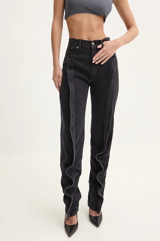 Y/Project jeansi EVERGREEN BANANA SLIM JEANS Planet friendly negru 107PA001