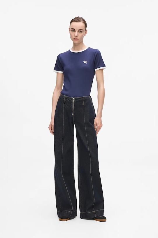 Karl Lagerfeld blugi din bumbac Planet friendly bleumarin A4W10098