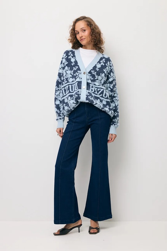 BIZUU jeansy flare damskie BELINNA BELINNA.GRANATOWY granatowy AA00