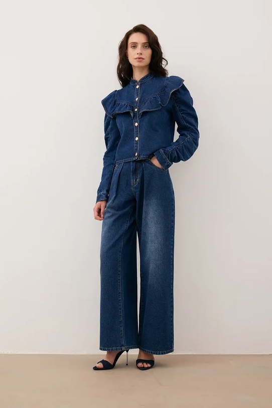 BIZUU τζιν wide leg γυναικεία LEYLA LEYLA.GRANATOWY σκούρο μπλε AA00