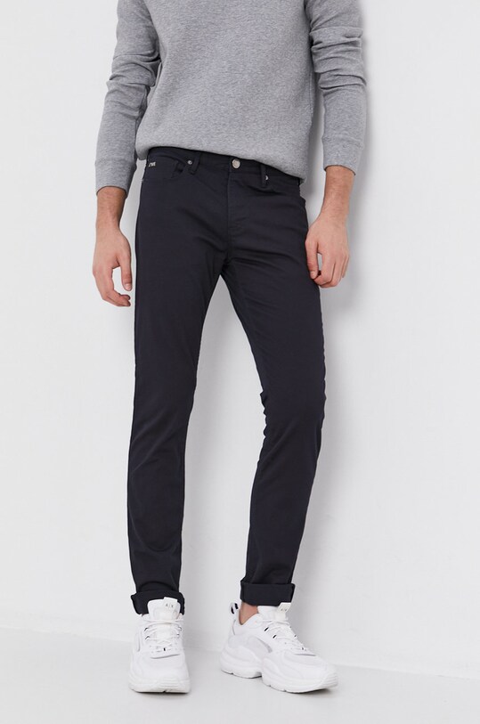 Hlače Emporio Armani s elastinom mornarsko plava 8N1J06.1GN0Z
