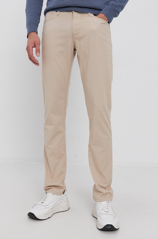 Emporio Armani spodnie z elastanem beżowy 8N1J06.1GN0Z