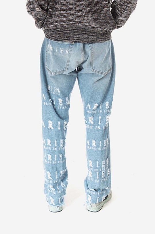 Clothing Aries jeans Destroyed Batten Jean AR31300 blue