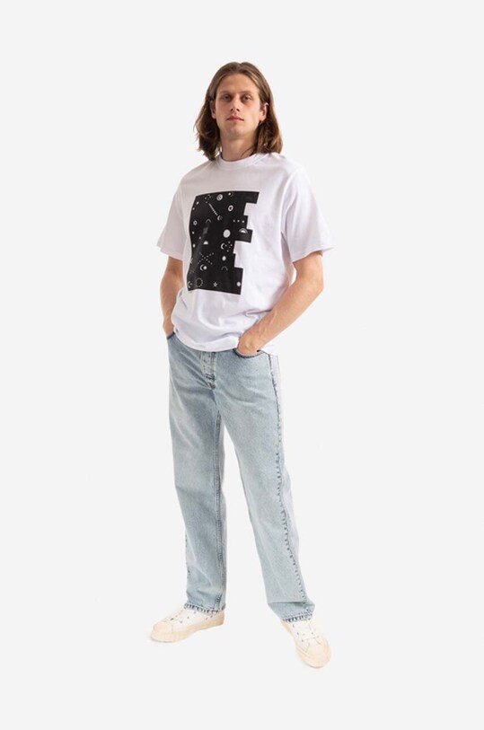 Wood Wood jeans in cotone Al Rigid Denim Straight Fit 12225804.7051 blu AA00