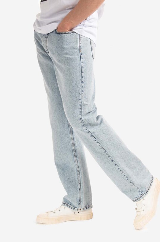 Wood Wood jeans in cotone Al Rigid Denim Straight Fit blu 12225804.7051
