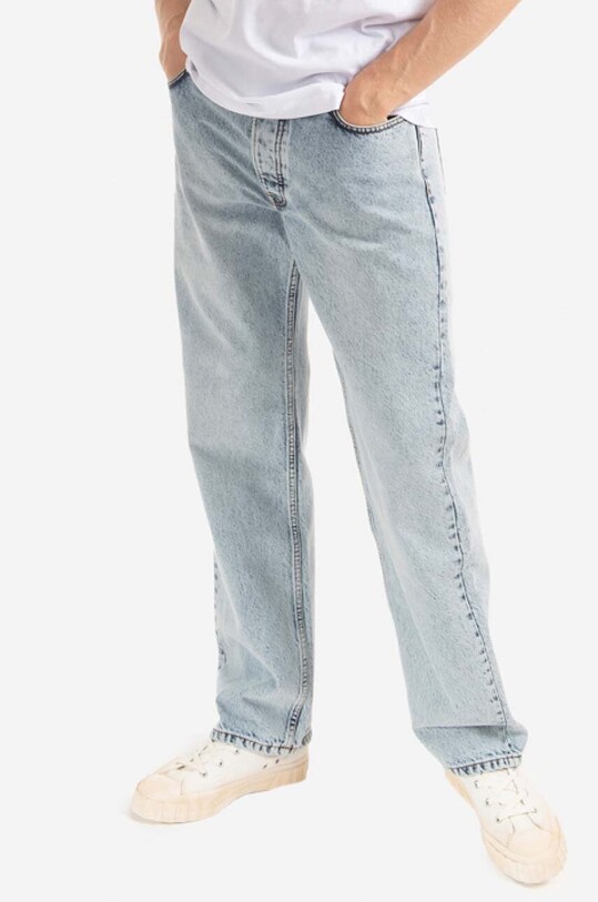 Wood Wood jeans in cotone Al Rigid Denim Straight Fit 12225804.7051 blu
