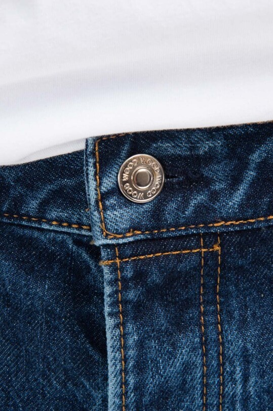 Хлопковые джинсы Wood Wood Al Rigid Denim Straight Fit 12235804.7051 голубой