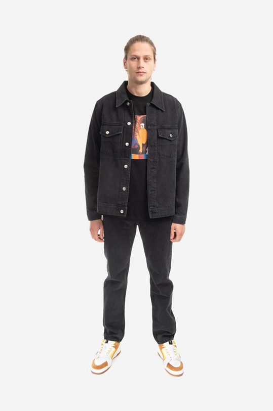 Bavlněné džíny Wood Wood Sol Rigid Denim Slim Fit 12235803-7051 BLACK 12235803.7051 černá AA00