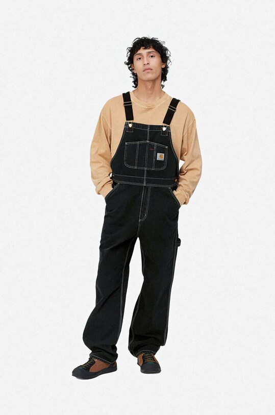 Îmbrăcăminte Carhartt WIP salopetă din bumbac I022946 negru