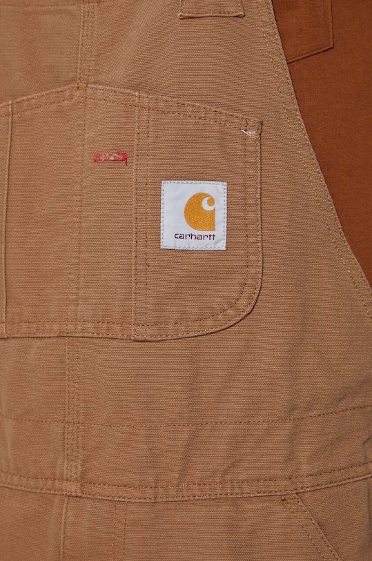 Carhartt WIP ogrodniczki jeansowe brązowy I026462.HZ02