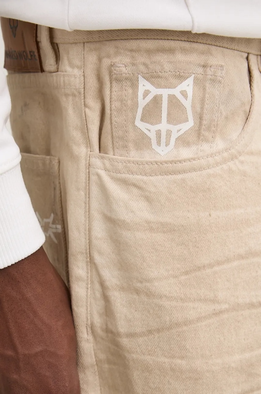 Naked Wolfe jeansi bej signature.baggy.denim
