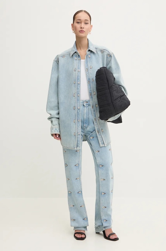 Y/Project jeansi EVERGREEN SNAP OFF JEANS 207PA009 albastru