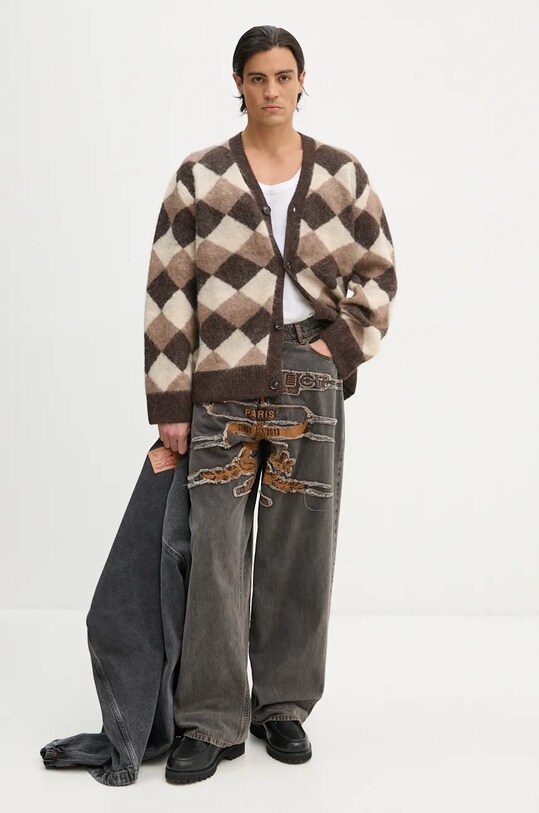 Džíny Y/Project EVERGREEN PARIS' BEST PATCH JEANS šedá 207PA005