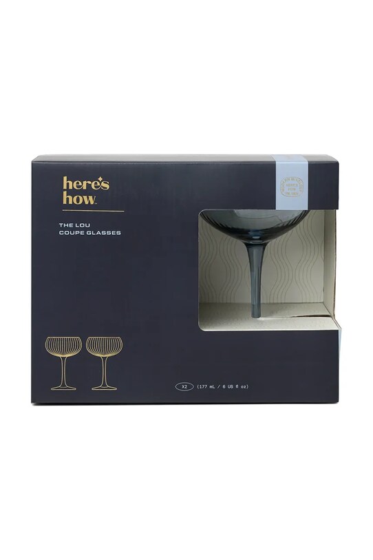 Here's How set de pahare de vin The Lou 2-pack HHC107EU albastru AA00