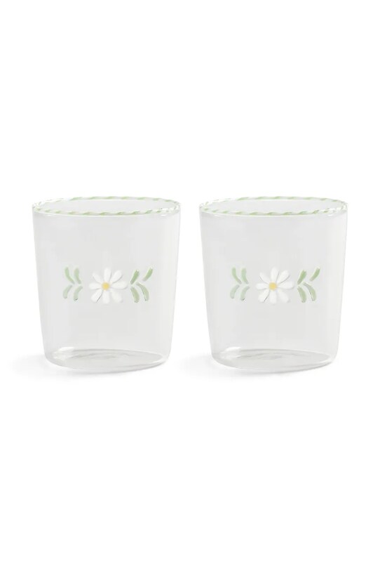 &k amsterdam set de pahare flora white 300 ml 2-pack transparent 361.01