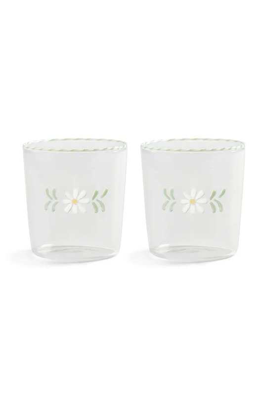 &k amsterdam set de pahare flora white 300 ml 2-pack transparent 361.01