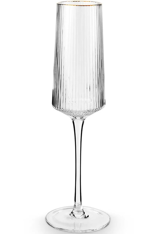 vtwonen kieliszek do szampana Gold Rim 230 ml transparentny 52133001