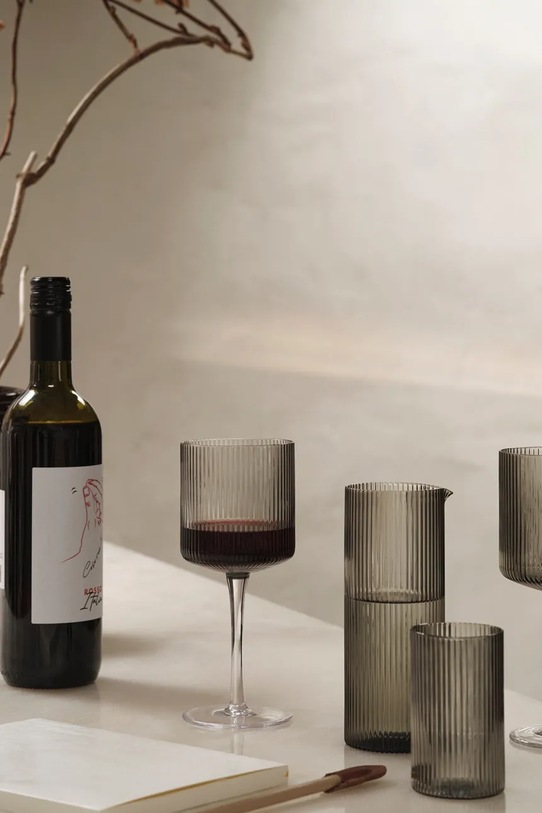 ferm LIVING zestaw kieliszków do wina 325 ml 2-pack 1104270092 czarny AA00