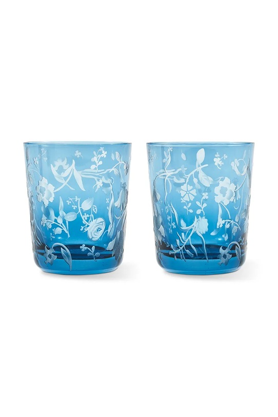 Pols Potten zestaw szklanek scattered flower 8 x 9 cm 2-pack niebieski 140.230.232
