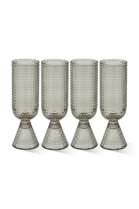 Pols Potten zestaw kieliszków rooftop 390 ml 4-pack szary 140.230.223