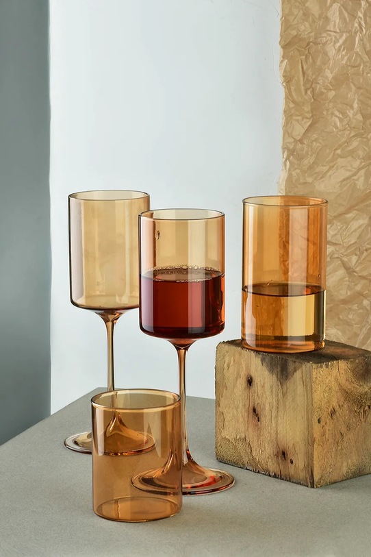 Kuchnia i bar Affek Design zestaw szklanek Romane 280 ml 4-pack HTIA9087 pomarańczowy