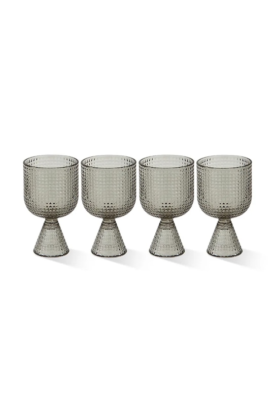 Pols Potten zestaw kieliszków do wina Rooftop 390 ml 4-pack szary 140.230.220