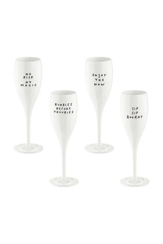 Koziol sada pohárikov na šampanské z plastu 100 ml biela 6299525