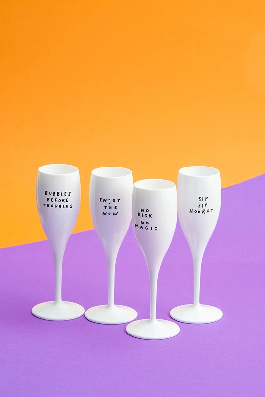 Kuchyňa a bar Koziol sada pohárikov na šampanské z plastu 100 ml 6299525 biela