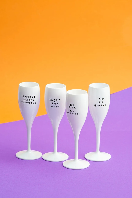 Kuchyňa a bar Koziol sada pohárikov na šampanské z plastu 100 ml 6299525 biela