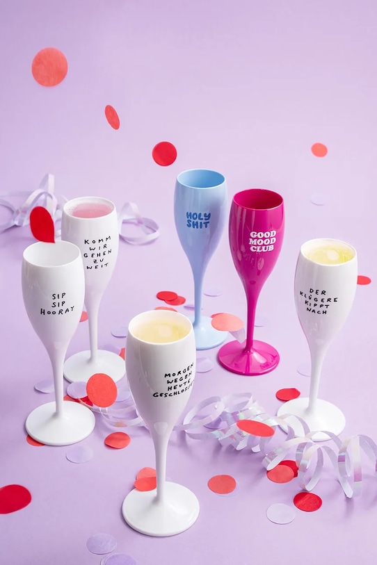 Koziol sada pohárikov na šampanské z plastu 100 ml 6299525 biela