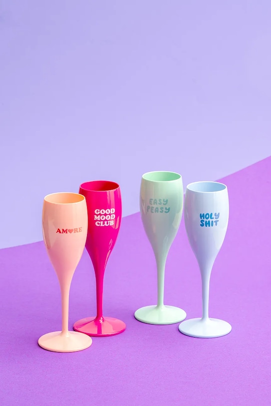 Kuchyňa a bar Koziol sada pohárikov na šampanské z plastu 100 ml 6300100 viacfarebná