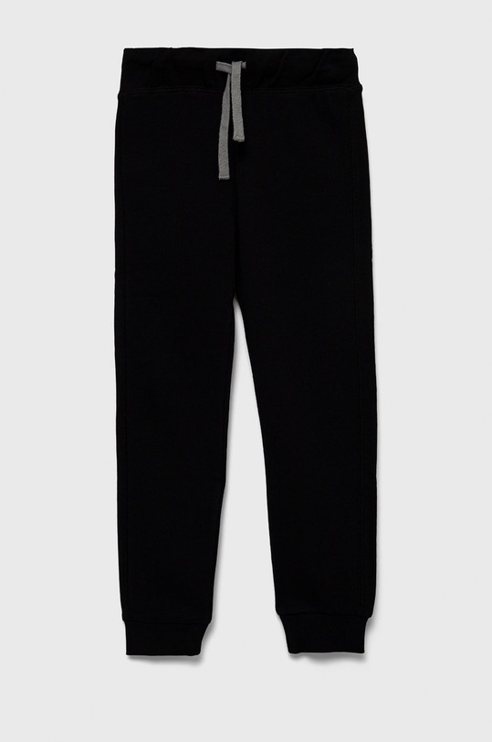 United Colors of Benetton pantaloni de trening din bumbac pentru copii uni negru 3J68CF01O.G.NOS