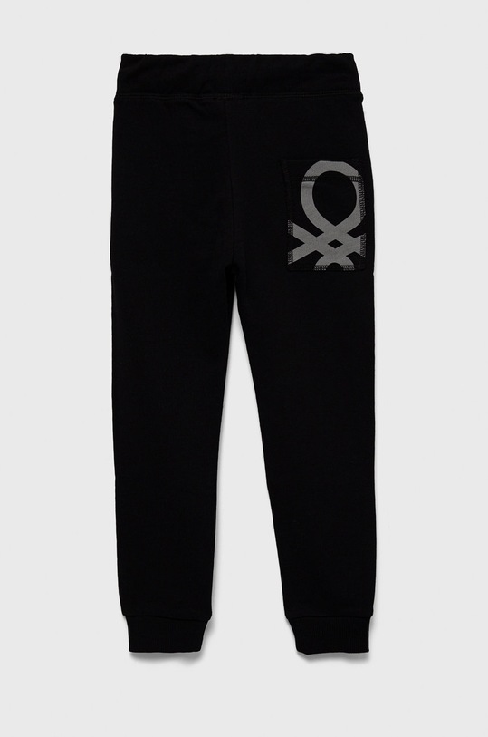 United Colors of Benetton pantaloni de trening din bumbac pentru copii 3J68CF01O.G.NOS negru AA00